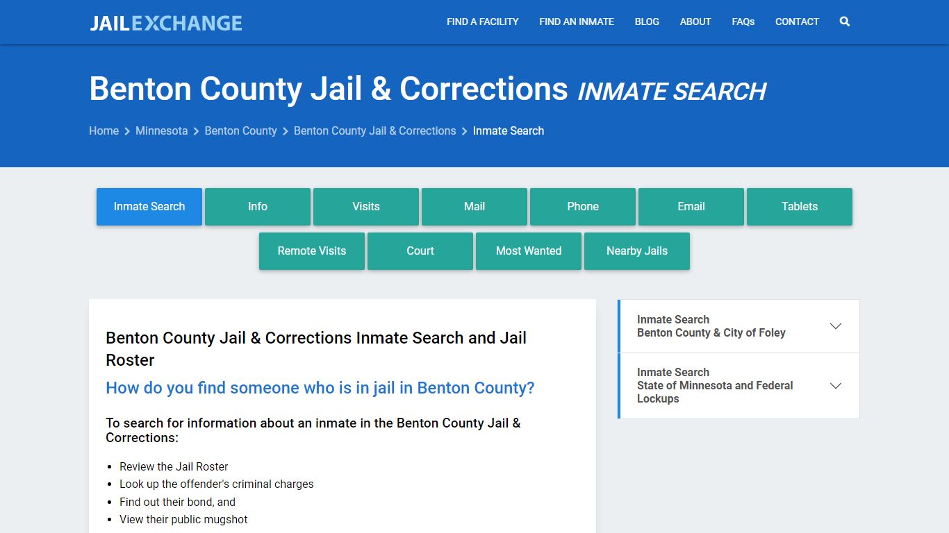 Benton County Jail & Corrections Inmate Search - Jail Exchange